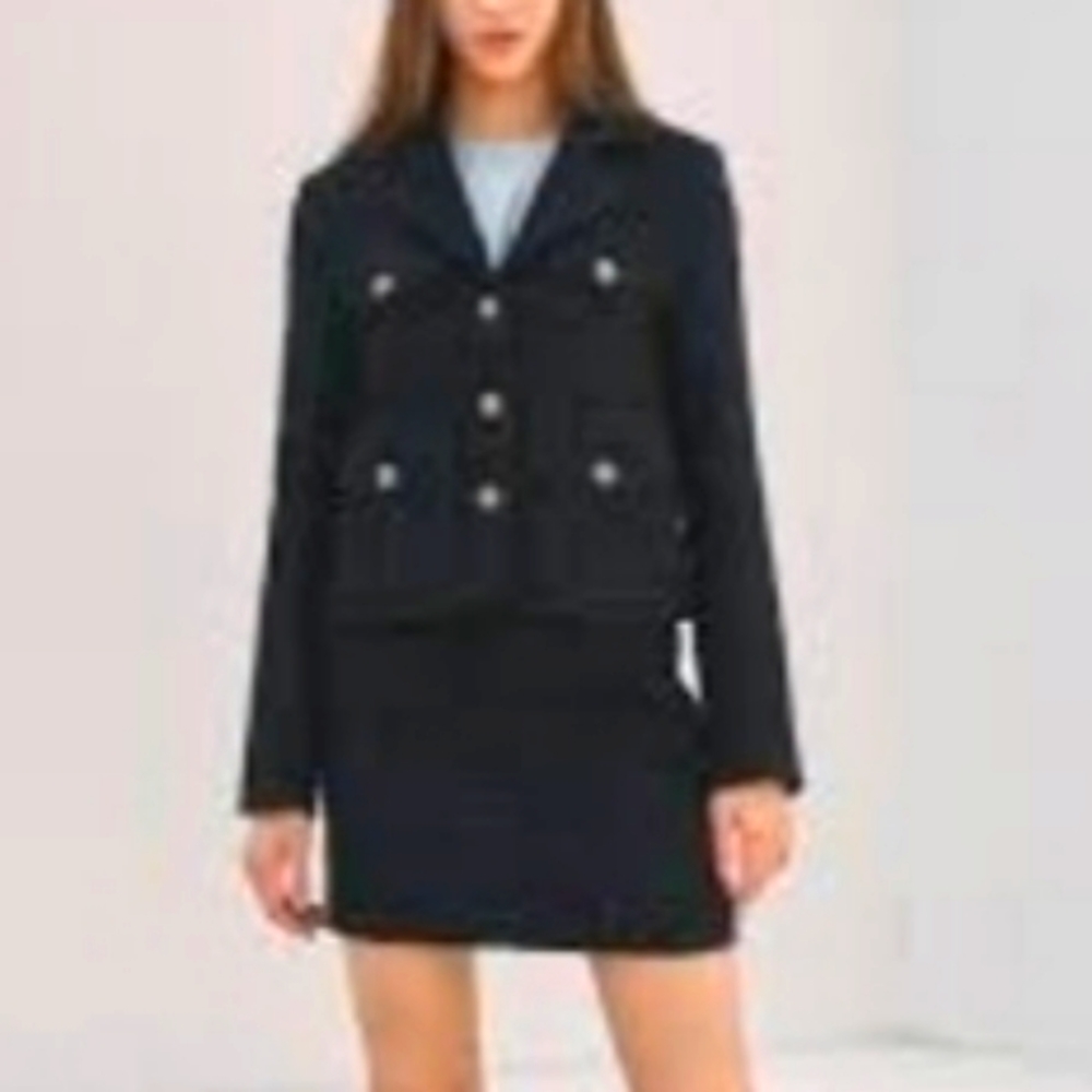 Ann Taylor Bein Cropped Suit Jacket Atlantic Navy Size Small NWT Production Fit